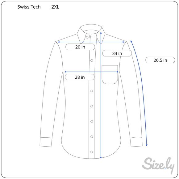 Swiss Tech Shirt Men's 2XL Color Dove Nylon Long Sleeve Button Front - Picture 7 of 7